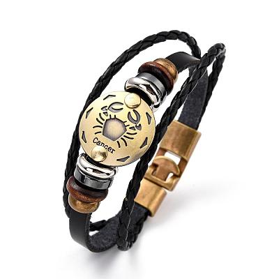 Braided Leather Cord Retro Multi-strand Bracelets BJEW-L616-20K-1