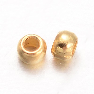 Rondelle Brass Crimp Beads KK-L134-33G-01-1