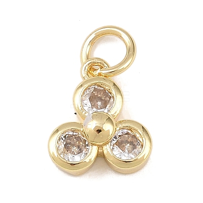 Brass Micro Pave Cubic Zirconia Charms KK-H525-02A-G-1