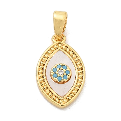 Brass Micro Pave Cubic Zirconia Pendents KK-M303-01G-11-1