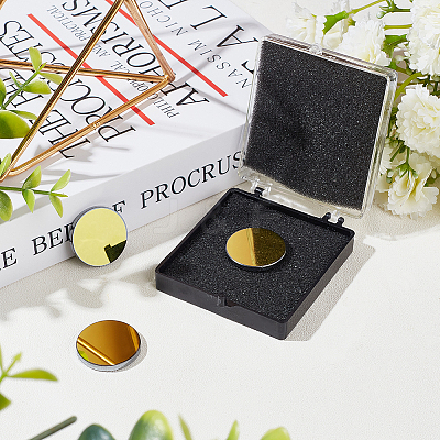 Silicon Gold-Plated Reflective Lens AJEW-WH0248-391B-1