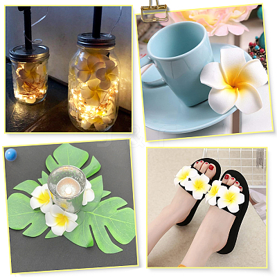 30Pcs 3 Styles Foam Artificial Frangipani Flower Aligator Hair Clips PHAR-SP0001-23A-1