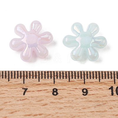 UV Plating Opaque Acrylic Beads OACR-G058-17E-1