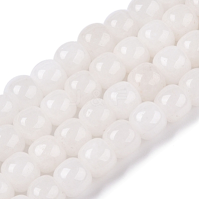 Dyed Natural White Jade Beads Strands G-T138-S01-1