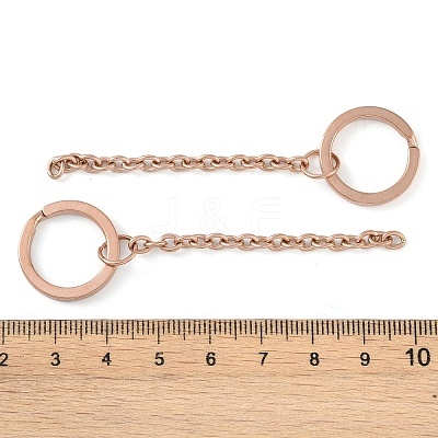 Ion Plating(IP) 304 Stainless Steel Split Key Ring Clasps STAS-L226-009A-RG-1