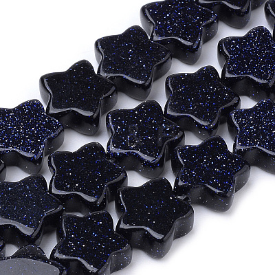 Synthetic Blue Goldstone Beads Strands X-G-R451-08B-1