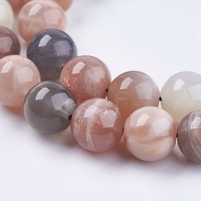 Natural Multi-Moonstone Beads Strands X-G-J157-10mm-06-1