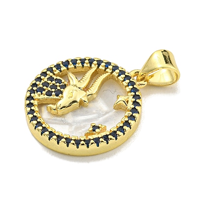 Brass Micro Pave Clear Cubic Zirconia Pendants KK-K354-04G-03-1
