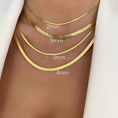 304 Stainless Steel Snake Chain Necklaces for Women WG80FEF-11-1