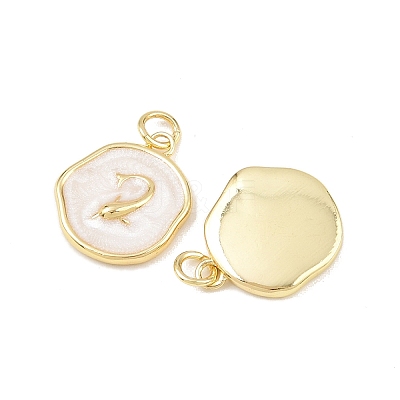 Ocean Theme Brass Enamel Pendants KK-Q029-01E-G-1