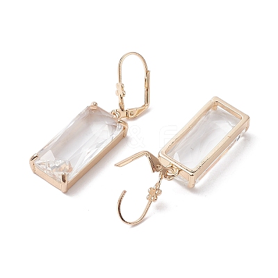Glass Leverback Earring EJEW-C077-03KCG-02-1