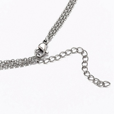 304 Stainless Steel 3 Layer Necklaces NJEW-L458-042M-1