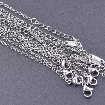 Non-Tarnish 304 Stainless Steel Cable Chain Necklace PW-WG97747-01-1