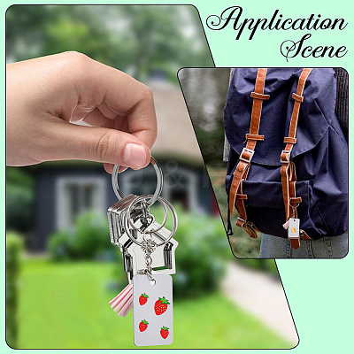 DIY Blank Double-sided Heat Transfer Aluminium Pendant Keychain Making Kits DIY-SP0005-26G-1