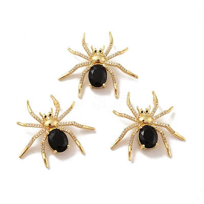 Brass Micro Pave Cubic Zirconia Pendants KK-B059-08G-1