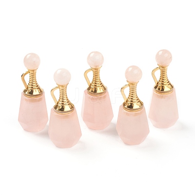 Faceted Natural Rose Quartz Pendants G-H252-A04-1