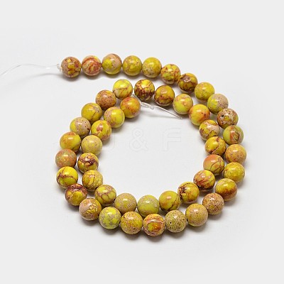 Round Natural Imperial Jasper Beads G-I122-6mm-02-1