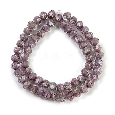Handmade Gold Sand Lampwork Beads Strands LAMP-R141-10mm-25-1