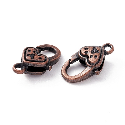 Tibetan Style Alloy Lobster Claw Clasps TIBE-T002-27R-NR-1