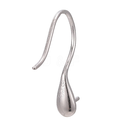 Anti-Tarnish Rhodium Plated Sterling Silver Earring Hooks X-STER-E041-14P-1