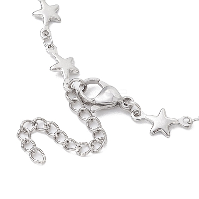 Tarnish Resistant 3Pcs 3 Styles Stainless Steel Bracelet Star & Oval & Cross Link Bracelet Making with Tray BJEW-JB10532-1