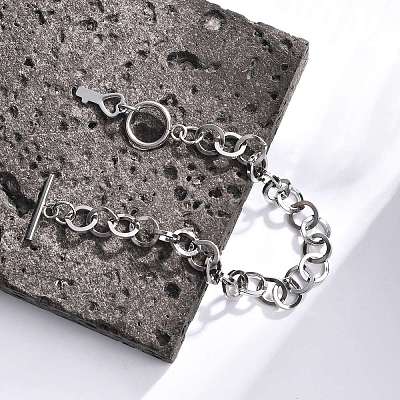 Tarnish Resistant 304 Stainless Steel Cable Chain Bracelets BJEW-P237-08P-1