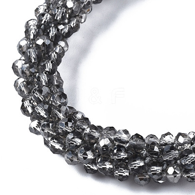 Faceted Transparent Glass Beads Stretch Bracelets BJEW-S144-002B-06-1