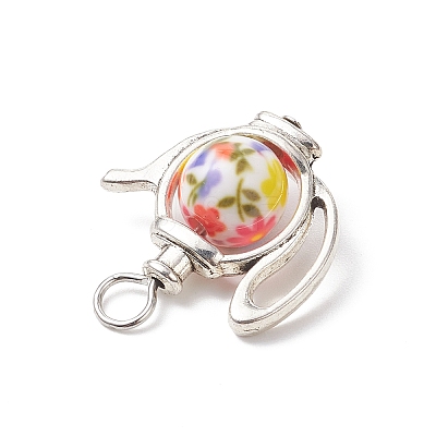 Opaque Printed Acrylic Pendants PALLOY-JF04497-1