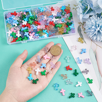 DIY Cross Beads Jewelry Making Finding Kit DIY-PH0021-24-1