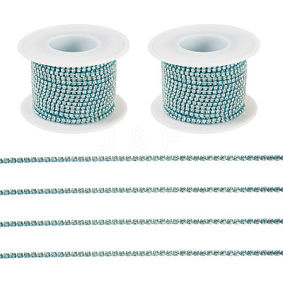 2 Roll Electrophoresis Iron Rhinestone Strass Chains CHC-TA0001-38B-1