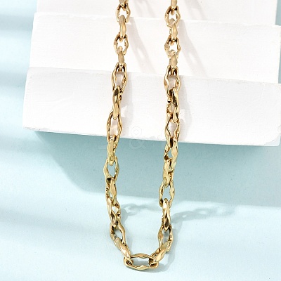 5MM 304 Stainless Steel Twisted Oval Link Chain Necklaces for Man and Women SA-CBAB767-18B-G-1