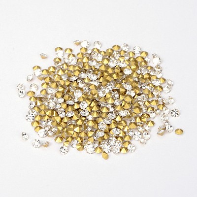 Back Plated Diamond Glass Pointed Rhinestone RGLA-SS14-001-1