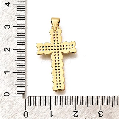 Rack Plating Brass Micro Pave Cubic Zirconia Pendants KK-L226-005G-01-1