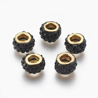 Handmade Polymer Clay European Beads CLAY-O002-01G-C-1