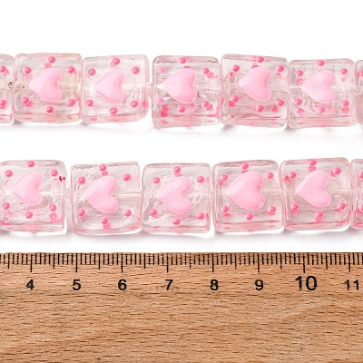 Valentine's Day Handmade Lampwork Enamel Beads Strands LAMP-A001-D04-1-1