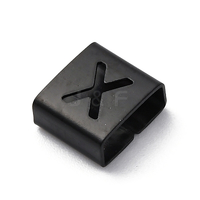 Ion Plating(IP) 304 Stainless Steel Square Slide Charms STAS-L132-15X-B-1