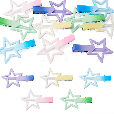 10Pcs 5 Colors Gradient Color Iron Alligator Hair Clips OHAR-TA0001-14-1