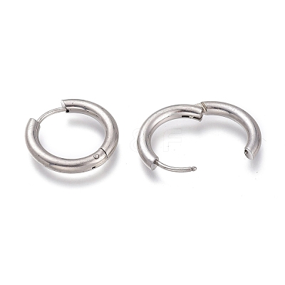 Tarnish Resistant 201 Stainless Steel Huggie Hoop Earrings EJEW-L256-05D-P-1