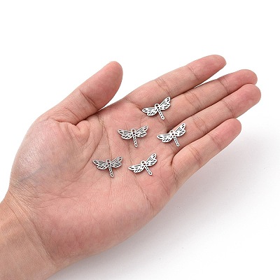 Non-Tarnish 201 Stainless Steel Filigree Joiners Links STAS-S105-JN868-1-1