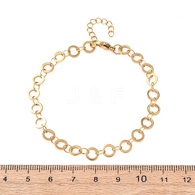 304 Stainless Steel Ring Link Chain Bracelets BJEW-P373-02A-G-1