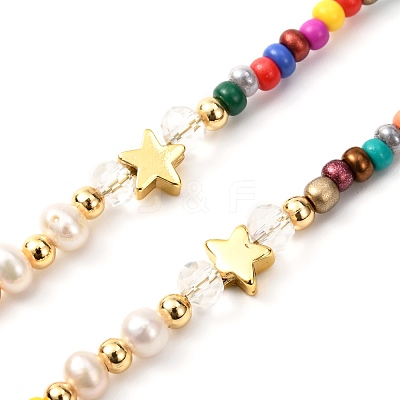 Glass Seed Beads Eyeglasses Chains AJEW-EH00383-04-1