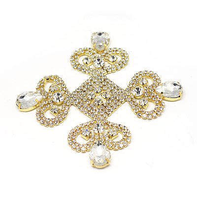 Brass Rhinestone Cabochons RB-S042-10G-1