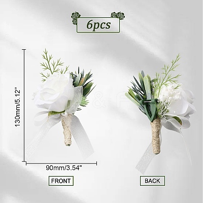Silk Cloth Artificial Flower Boutonniere AJEW-WH0258-295-1
