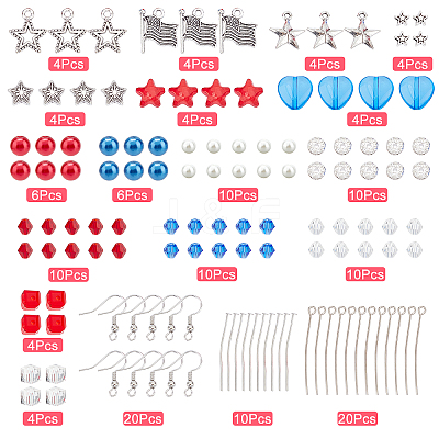 Independence Day Theme Drop Earring DIY Making Kit DIY-SC0018-27-1