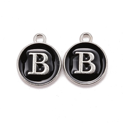 Platinum Plated Alloy Charms LS-ENAM-S118-02B-P-1
