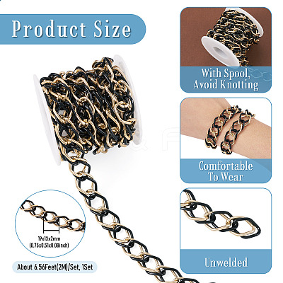 2m Aluminium Two Tone Rhombus Link Chains CHA-TA0001-41BG-1