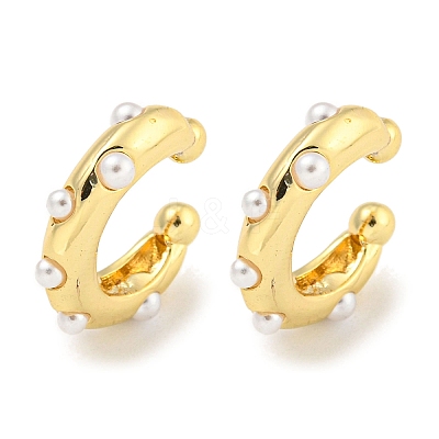 Brass Cuff Earrings EJEW-C104-162G-1
