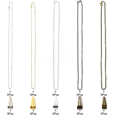 50Pcs 10 Styles Iron Rolo Chains Necklaces Making FIND-YW0004-87-1