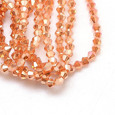 Electroplate Glass Beads Strands X-EGLA-J026-2mm-F12-1