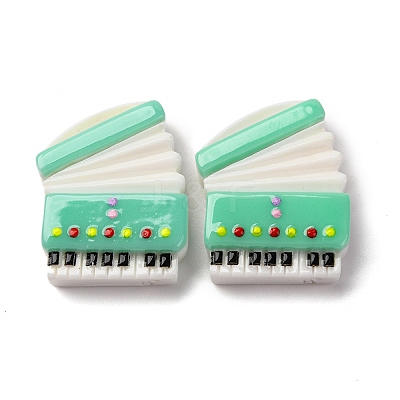 Opaque Music Theme Resin Cabochons CRES-Z010-02F-1